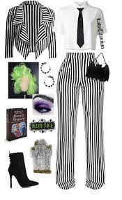 Diy Beetlejuice Costume Outfit Shoplook Beetlejuice Costume Trendy Halloween Costumes Halloween Outfits