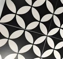 8x8 Geo Black Swan Patterned Ceramic Floor Wall Tile