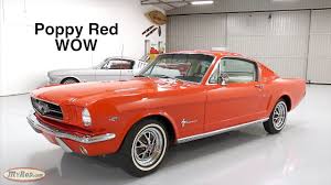 Custom interior 1965 ford mustang convertible for sale. 1965 Mustang Fastback 2 2 In Poppy Red With Pony Interior Myrod Com Youtube
