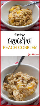 The cake mix turned into a really thick and gross consistency, and there were pockets that weren't even cooked. Easy Crock Pot Peach Cobbler With Crunchy Oat Topping Recipe Cdkitchen