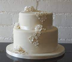 Simple Wedding Cakes Two Tier Gold Colored And Red With Rose Ornament Wedding Cakes Best Ideas Jp Simple Wedding Cake Ivory Wedding Cake Wedding Cake Two Tier