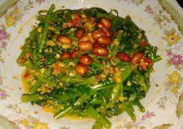 Resep Rujak Kangkung Ala Sunda Oleh Mawar Mwr Kitchen Recipe Makanan Makanan Dan Minuman Kangkung