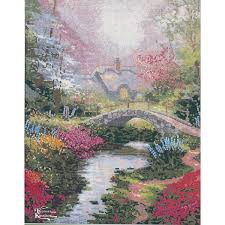 Thomas kinkade, the painter of light. Mcg Textiles Thomas Kinkade Brookside Hideaway Counted Cross Stitch Kit Walmart Com Walmart Com