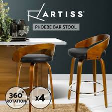 There will be room for 3 bar stools on the dining room side of the bar. Artiss 4x Wooden Bar Stools Swivel Bar Stool Kitchen Dining Chairs Wood Black 9350062290699 Ebay