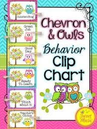 Behavior Clip Chart Owls And Chevron Decor Theme School