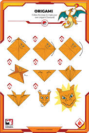 Origami pokemon instructions charizard easy. Origami With Charizard Pokemon Kids Craft Origami Pokemon Craft