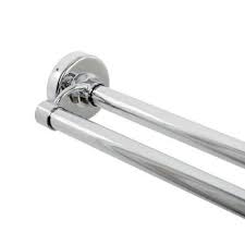 Glacier Bay Rustproof 72 In Adjustable Permanent Mount Double Shower Rod In Chrome 36601sshd4 The Home Depot Shower Rod Double Shower Curtain Rod Shower Curtain Rods