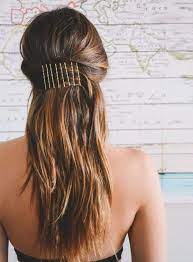 Exposed Bobby Pins Half Up Hairstyle Hair Styles Haircuts For Long Hair Hair Inspiration