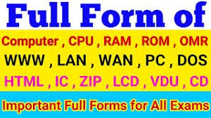 That means the term computer is not an acronym. Full Form Of Computer Cpu Ram Rom Omr Cd Www Lan Wan Pc Dos Html Ic Zip Lcd Computer Ka Full Form Youtube