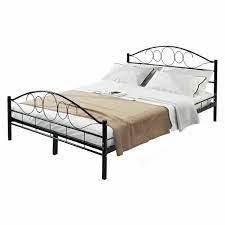 Check spelling or type a new query. Beds Mattresses Queen Size Metal Bed Frame Wood Slats Platform With Headboard Footboard Bedroom Home Garden