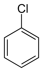 Warmed with concentrated hydrochloric acid and cupper chloride. Clorobenzen Wikipedia