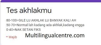 Netizen september 28, 2020 leave a comment. Tes Akhlakmu Link Ujian Docs Google Form Multilingualcentre Com