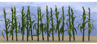 Scarecrow in pumpkin field with cornstalk in background. Michigan Toy Soldier Company Jtt Scenery Products Corn Stalks Small 30 Per Pkg