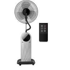 Unter anderem unterscheiden sich ventilatoren mit wasser durch den wohnbereich, in dem sie zum einsatz kommen. Ventilator Mit Wasser Aigi Amoni Nebelventilator Fur Innerhalb Standventilator Stehend Rund Matt Schwarz Kunststoff Bes Led