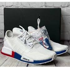 The nmd family has spawned a great deal of success for the adidas brand since its inception in 2015, as the lifestyle model still continues to build up its impressive catalog with a collection of interesting colorways and collaborations. Adidas Shoes Adidas Nmd R V2 White Lush Red Blue Poshmark