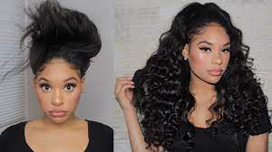 Quick Curly Half Up Half Down Hairstyle W U Part Wig Half Up Hair Half Up Half Down Hair U Part Wig