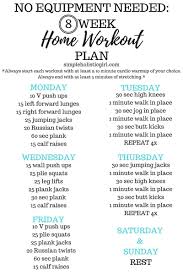 8 Week Home Workout Plan At Home Workout Plan Weekly Workout Plans At Home Workouts