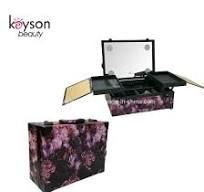 Keyson Aluminum Makeup Case Portable Cosmetic Suitcase Vanity Box with  Lighted Mirror