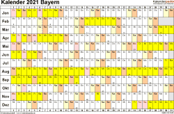 Kalender 2021 mit kalenderwochen + feiertagen: Kalender 2021 Bayern Ferien Feiertage Excel Vorlagen