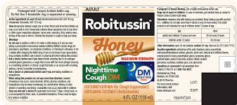 robitussin honey maximum strength nighttime cough dm