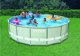 intex ultra frame zwembad rond 488 x 122 cm inclusief filterpomp en extra accessoires 28322gn bovengronds zwembad zwembad zwembaden