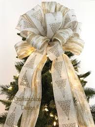 Christmas Tree Topper Christmas Decorative Bow Xmas Tree Topper Gold And Silver Chri Xmas Tree Toppers Silver Christmas Decorations Christmas Tree Themes