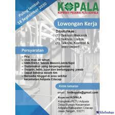 Maybe you would like to learn more about one of these? Lowongan Kerja Koperasi Pegawai Pltu Adipala September 2020