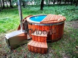 Badetonne Badezuber Badebottich Badefass Mit Aussenofen Whirlpool Hinterhof Badetonne Badefass