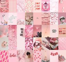 Light Pink Peachy Wall Collage Kit Wall Collage Baby Pink Aesthetic Pastel Pink Aesthetic