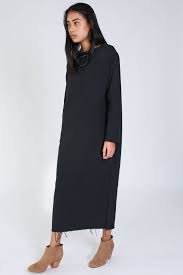 Black Crane Quilted Long Dress In Black On Garmentory Dresses Long Dress Black Crane