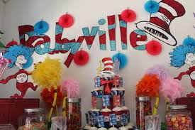 Dr Seuss Baby Shower Party Ideas Photo 12 Of 15 Seuss Baby Shower Twins Baby Shower Suess Baby Shower
