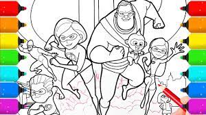 View and print full size. The Incredibles 2 Coloring With Colored Markers Youtube