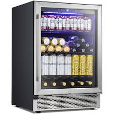 Newair mini fridge beverage refrigerator and cooler, free standing glass door refrigerator holds up to 60 cans, cools to 37 degrees perfect beverage organizer for beer, wine, soda, and pop 4.3 out of 5 stars 1,446. 24 Inch Beverage Refrigerator Buit In Wine Cooler Mini Fridge Overstock 33137809