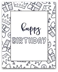 Coloring Book For Adults Free Printables Clean Happy Birthday Coloring Pages Coloring Birthday Cards Happy Birthday Cards Printable