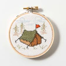 Free downloadable cross stitch patterns for beginners and intermediate stitchers. Free Pattern For Cross Stitch Celebrate National Camping Month Project Plaid Online