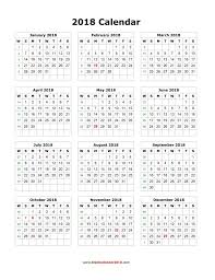 2018 Calendar Printable With Holidays Http Calendarprintablehub Com 2018 Ca Yearly Calendar Template Printable Yearly Calendar 12 Month Calendar Printable