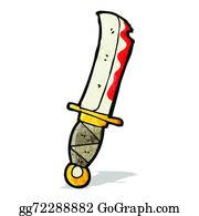 Cold gradient line drawing cartoon bloody knife. Bloody Knife Clip Art Royalty Free Gograph