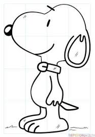 How To Draw Snoopy Step By Step Drawing Tutorials For Kids And Beginners Snoopy Drawing Drawing Tutorials For Kids Drawing Tutorial