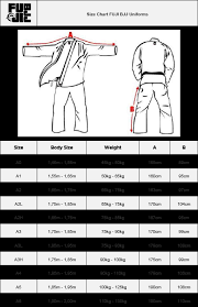 Size Chart Fuji Bjj Uniforms Ippon Shop Com