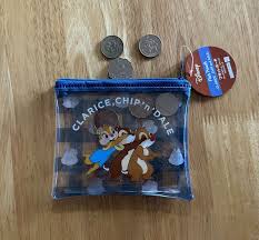 New DISNEY CHIP & DALE CHIP 'N DALE Clear Plastic Small Coins Cosmetic Bag  Pouch