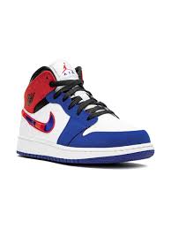 Air jordan 1 mid milan sail/light bone/string. Shop White Blue Nike Kids Air Jordan 1 Mid Se Gs Multicolor Swoosh With Express Delivery Farfetch