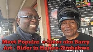 Harare's popular e-cyclist aka Barry the Art Rider from Zimbabwe 🇿🇼  #harare #zimbabwe #cycling