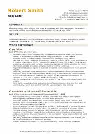 Copy Editor Resume Samples Qwikresume