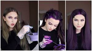 Using my hair color line, arctic fox hair color! Dyeing My Hair Purple With Arctic Fox Purple Rain Youtube