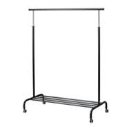 Ikea rigga height adjustable cloth & shoe rack,castor,white,plenty storage,175cm. Rigga Clothes Rack Black Ikeapedia