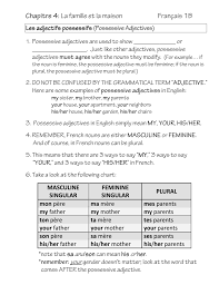 Notes Possessive Adjectives