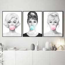 Brigitte bardot is a french dancer, model and actress who became an international icon in the 1950s and 1960s with films like 'and god created woman' and 'contempt.' Buy Boomah Accessories 3 Pcs Set Marilyn Monroe Audrey Hepburn Brigitte Bardot Bubble Gum Collection Poster With Frame 30x40cm Online Shop Home Garden On Carrefour Uae