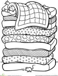 Color The Princess And The Pea Worksheet Education Com