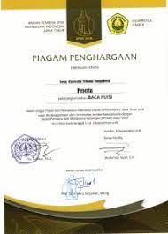 Sebab, tenis meja dimainkan oleh dua orang (single) atau empat orang (double). Piagam Penghargaan Kemahasiswaan