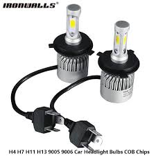 Ironwalls Led H4 H7 H11 H13 9005 9006 Car Headlight Bulbs Cob Chips 72w 8000lm 6500k Hi Lo Beam Led Head Car Headlight Bulbs Led Headlights Cars Car Headlights